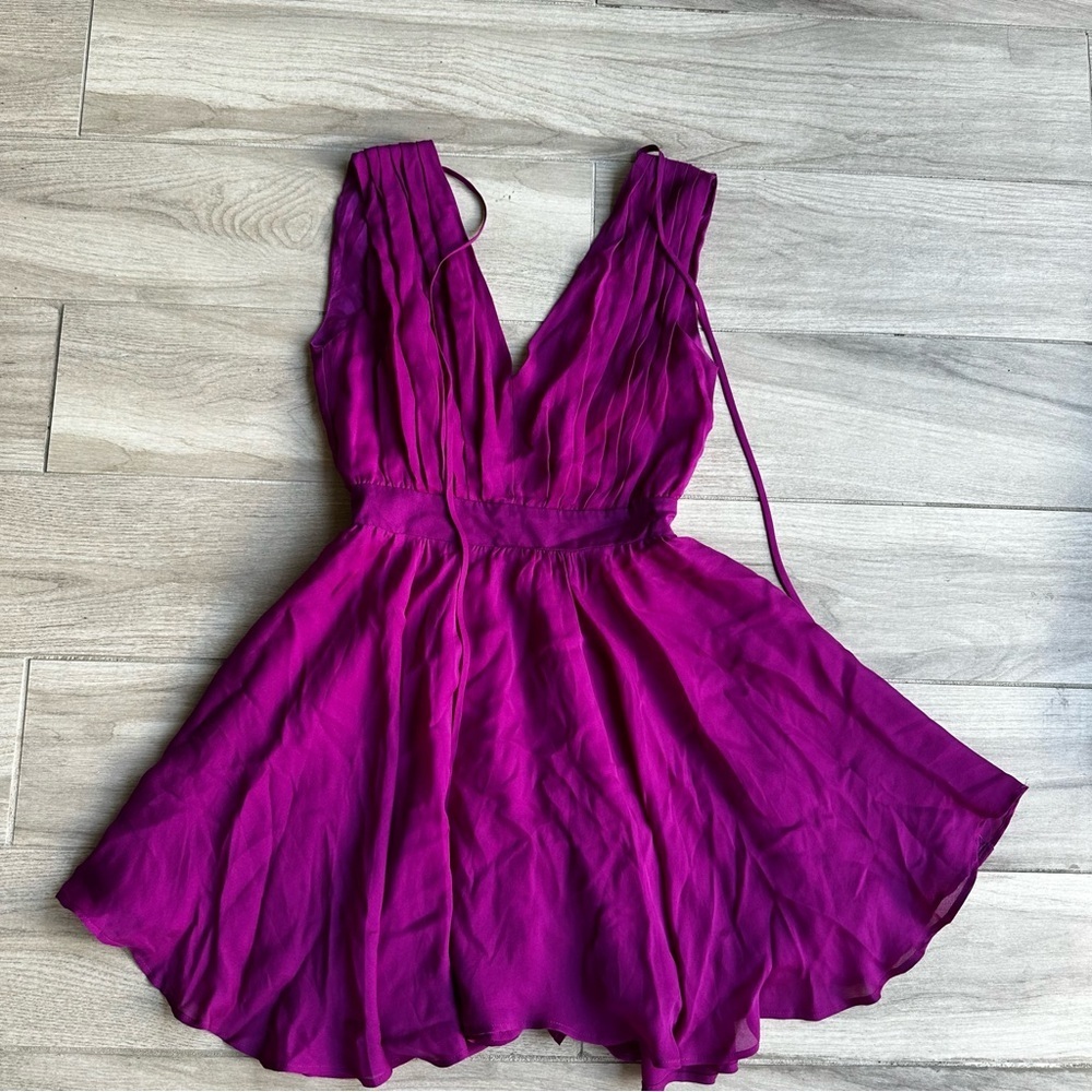 Elegant Bright Purple Sleeveless Dress